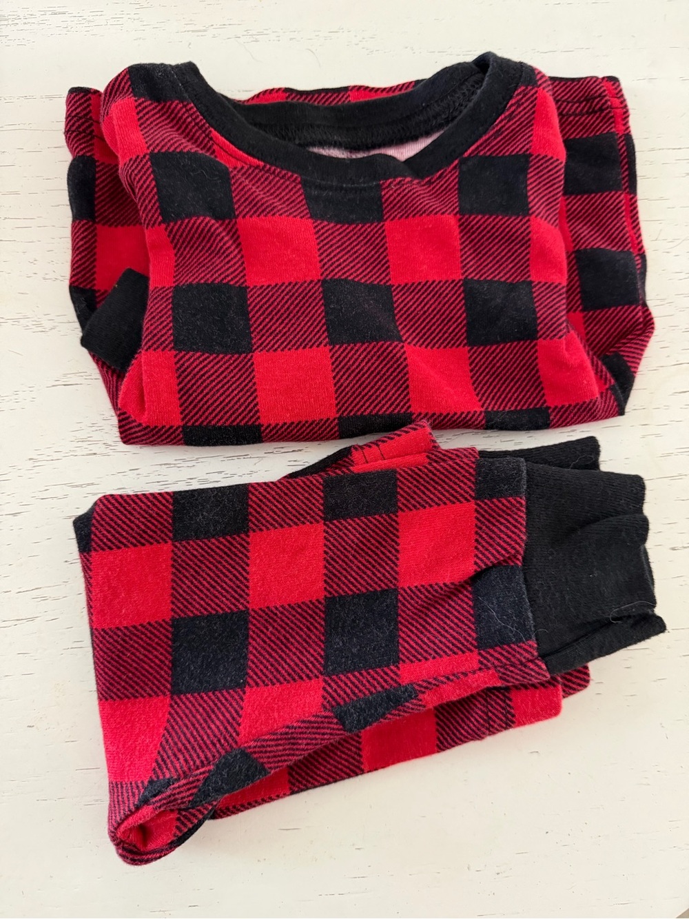 Old Navy Red and Black Buffalo Plaid Kids Pajama Set
